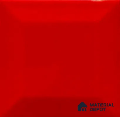 TL 00008 K 4x4 inches Blood Red Bevelled Glossy Finish Ceramic Wall Tile - 5.8 mm (Sample)