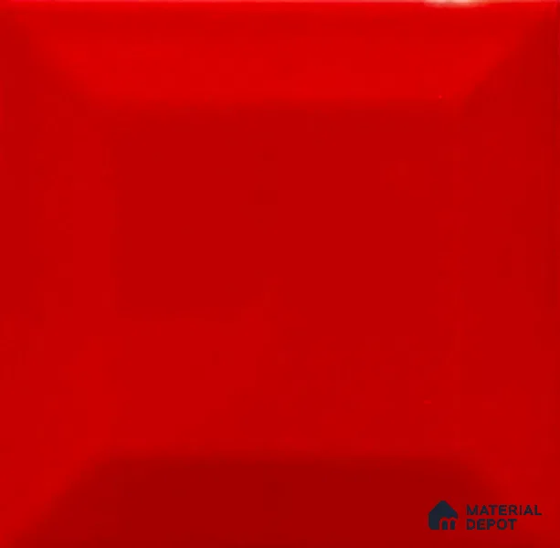 TL 00008 K 4x4 inches Blood Red Bevelled Glossy Finish Ceramic Wall Tile - 5.8 mm (Sample)