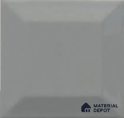 TL 00008 M 4x4 inches Grey Bevelled Glossy Finish Ceramic Wall Tile - 5.8 mm (Sample)