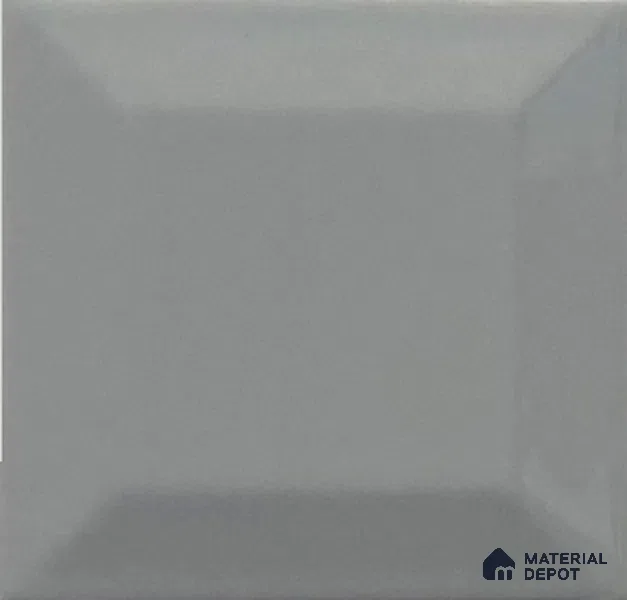 TL 00008 M 4x4 inches Grey Bevelled Glossy Finish Ceramic Wall Tile - 5.8 mm (Sample)