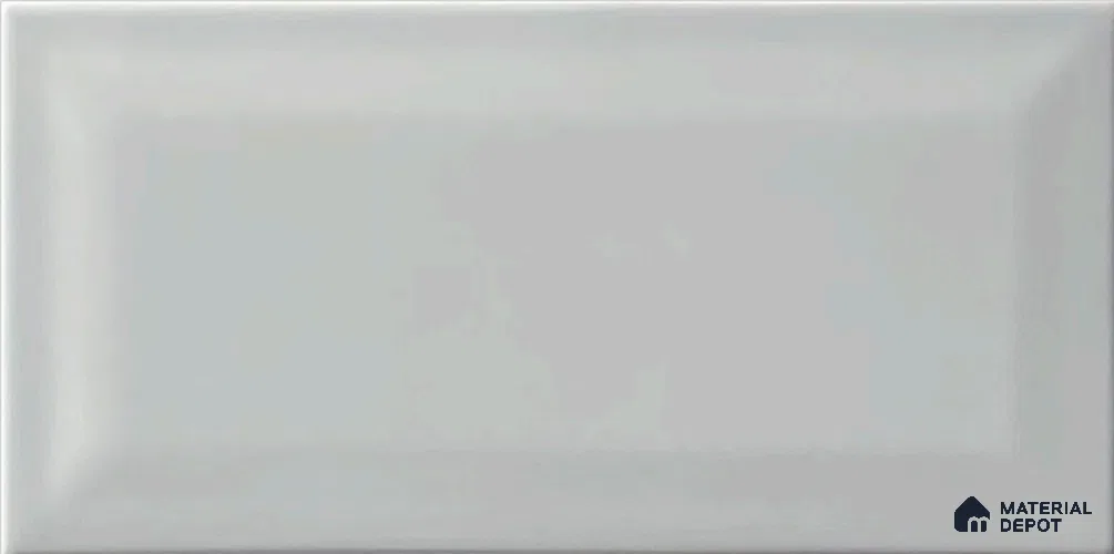 TL 00005 F 8x4 inches Cool Grey Bevelled Glossy Finish Ceramic Wall Tile - 7 mm
