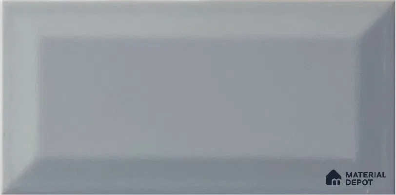 TL 00005 B 8x4 inches Grey Bevelled Glossy Finish Ceramic Wall Tile - 7 mm (Sample)