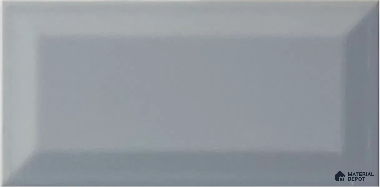 TL 00005 B 8x4 inches Grey Bevelled Glossy Finish Ceramic Wall Tile - 7 mm (Sample)