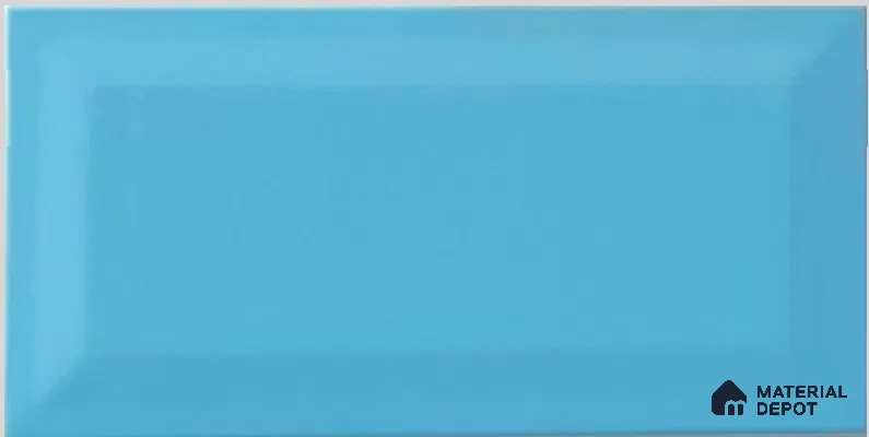 TL 00005 H 8x4 inches T Blue Bevelled Glossy Finish Ceramic Wall Tile - 7 mm (Sample)