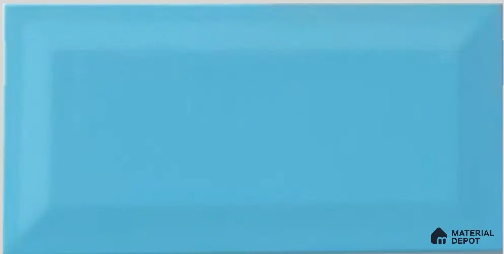 TL 00005 H 8x4 inches T Blue Bevelled Glossy Finish Ceramic Wall Tile - 7 mm