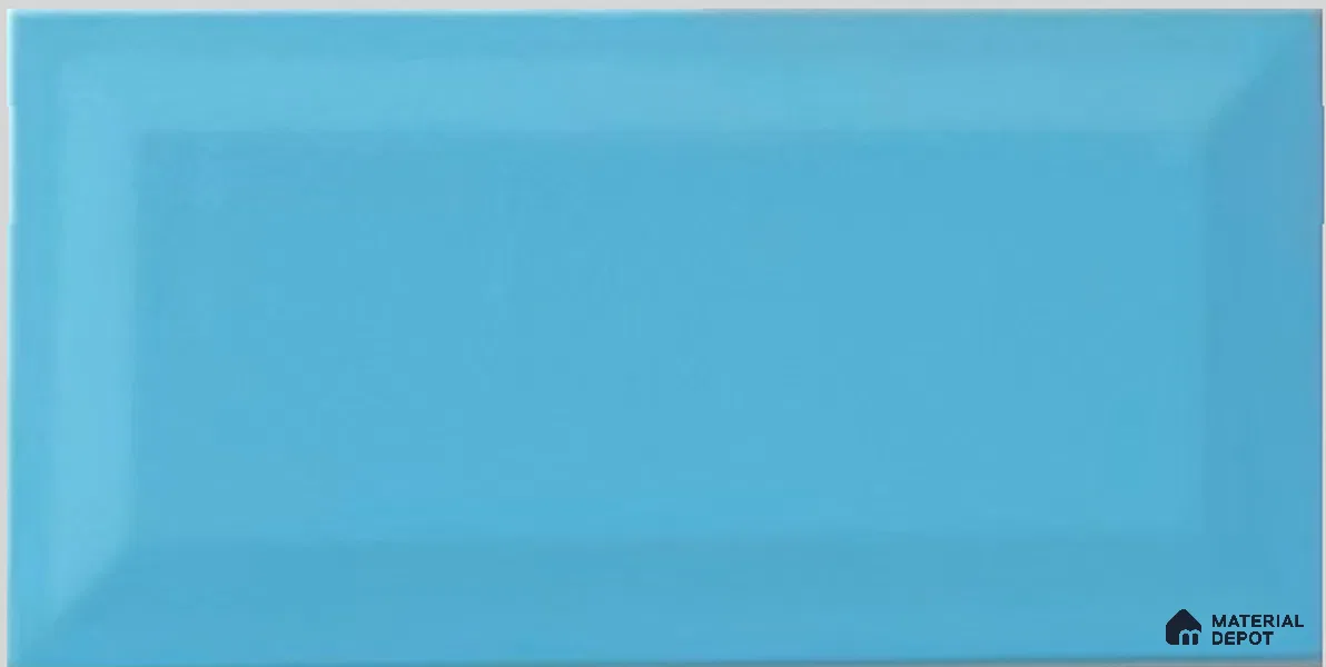 TL 00005 H 8x4 inches T Blue Bevelled Glossy Finish Ceramic Wall Tile - 7 mm (Sample)