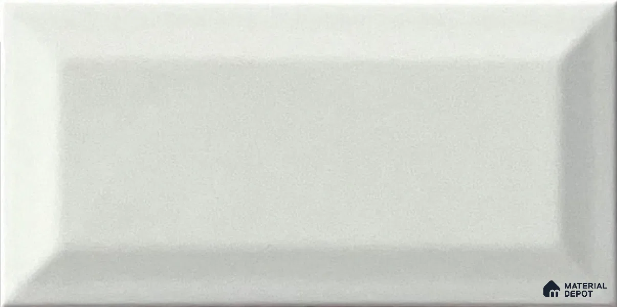 TL 00005 A 8x4 inches White Bevelled Glossy Finish Ceramic Wall Tile - 7 mm (Sample)
