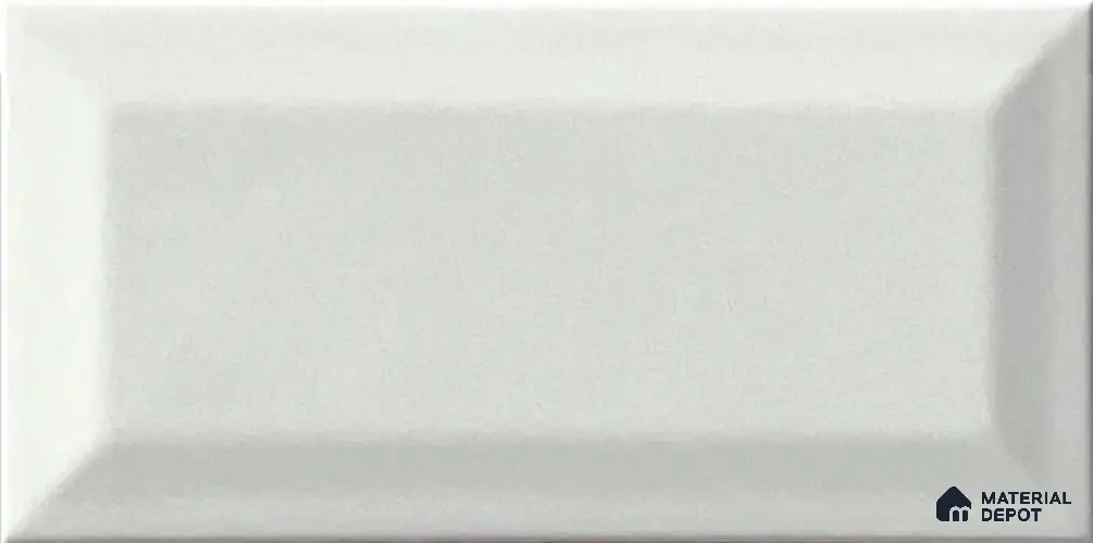 TL 00005 A 8x4 inches White Bevelled Glossy Finish Ceramic Wall Tile - 7 mm