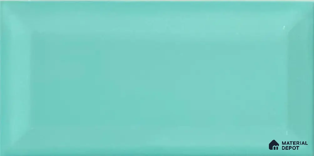 TL 00006 B 8x4 inches Aqua Green Bevelled Glossy Finish Ceramic Wall Tile - 7 mm