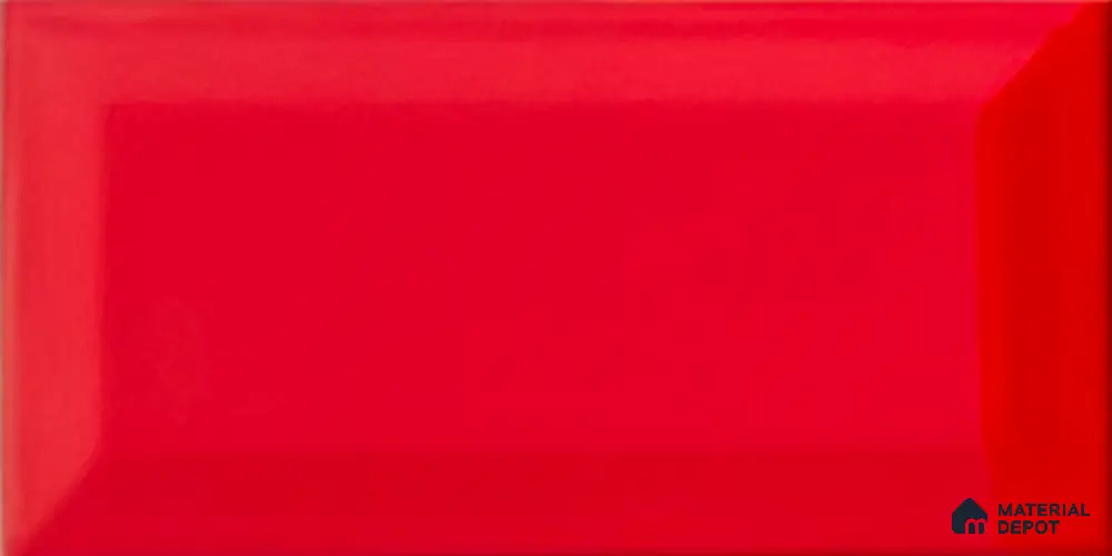 TL 00006 J 8x4 inches Blood Red Bevelled Glossy Finish Ceramic Wall Tile - 7 mm