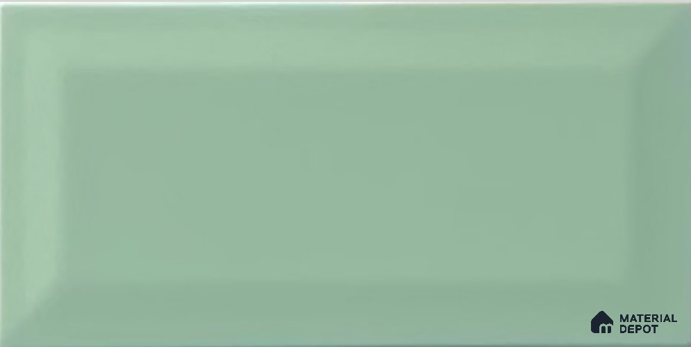 TL 00006 A 8x4 inches Mint Pista Bevelled Glossy Finish Ceramic Wall Tile - 7 mm