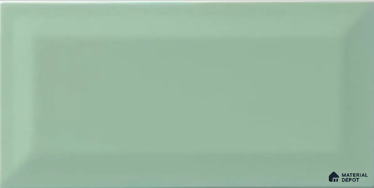TL 00006 A 8x4 inches Mint Pista Bevelled Glossy Finish Ceramic Wall Tile - 7 mm