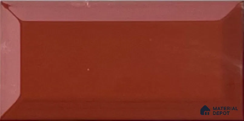 TL 00006 K 8x4 inches Red Brown Bevelled Glossy Finish Ceramic Wall Tile - 7 mm