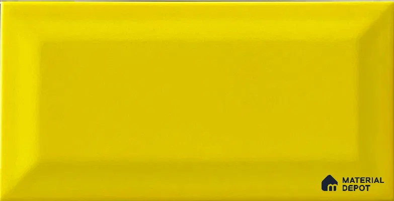 TL 00006 F 8x4 inches Yellow Bevelled Glossy Finish Ceramic Wall Tile - 7 mm (Sample)