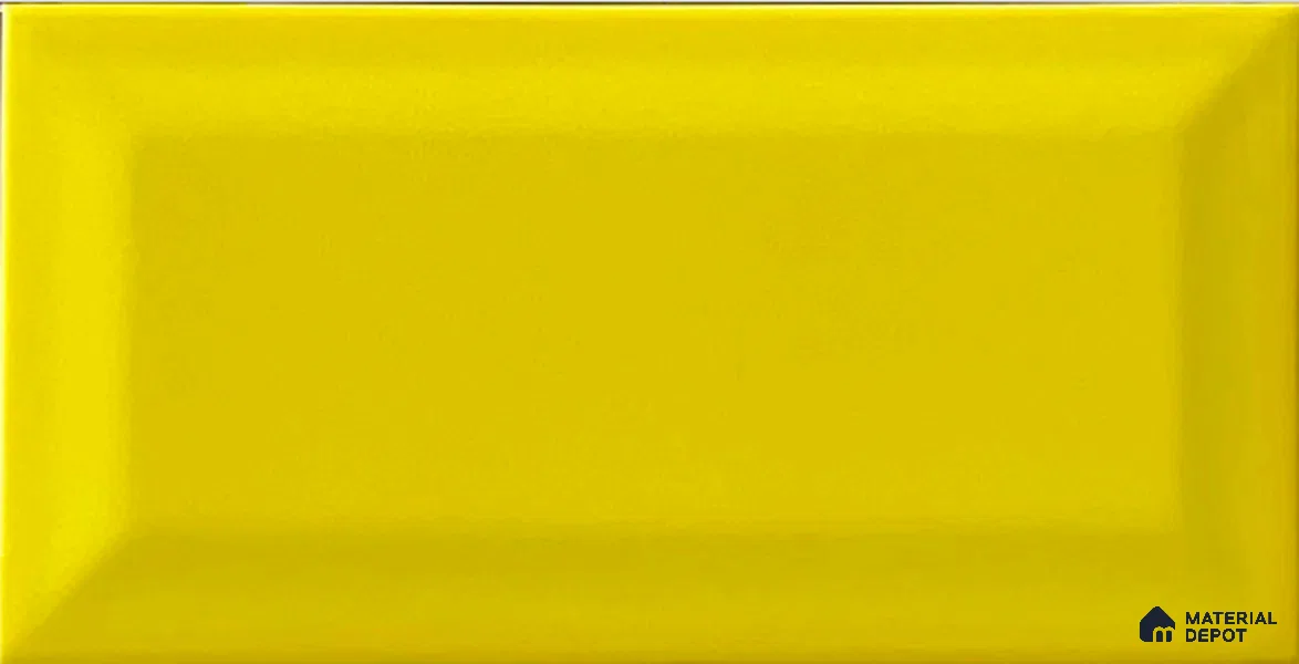 TL 00006 F 8x4 inches Yellow Bevelled Glossy Finish Ceramic Wall Tile - 7 mm (Sample)