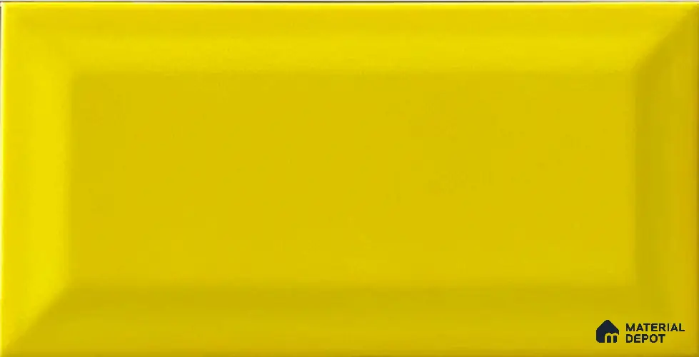 TL 00006 F 8x4 inches Yellow Bevelled Glossy Finish Ceramic Wall Tile - 7 mm