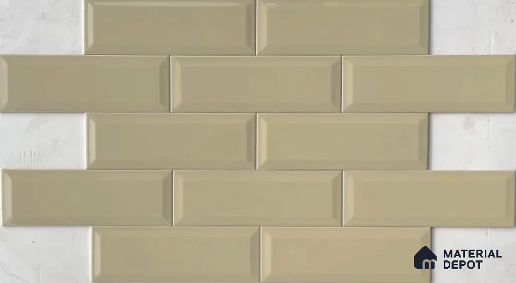 TL 00003 A 12x4 inches Sand Bevelled Glossy Finish Tile (Sample)