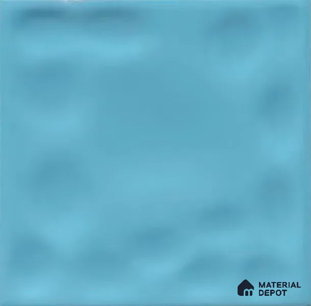 TL 00010 A 4x4 inches T Blue Bumpy Glossy Finish Ceramic Wall Tile - 5.8 mm (Sample)