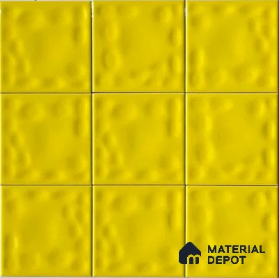 TL 00010 H 4x4 inches Yellow Bumpy Glossy Finish Ceramic Wall Tile - 5.8 mm (Sample)