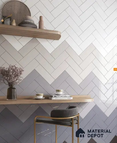 TL 00030 B 4x12 inches Dark Grey Flat Glossy Finish Ceramic Wall Tile - 7 mm