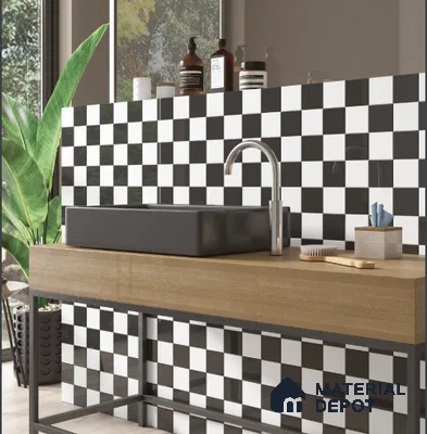 TL 00042 13x13 inches Black Flat Glossy Finish Tile (Sample)