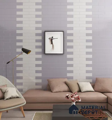 TL 00034 3x12 inches Grey Flat Glossy Finish Tile (Sample)