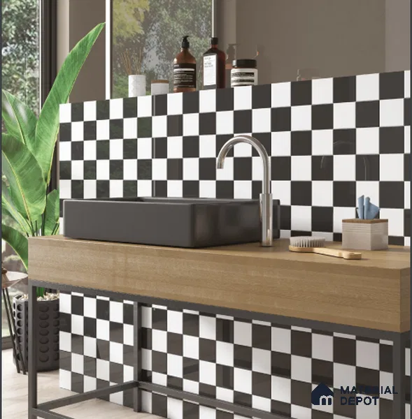 TL 00041 3x3 inches White Flat Glossy Finish Ceramic Wall Tile (Sample)