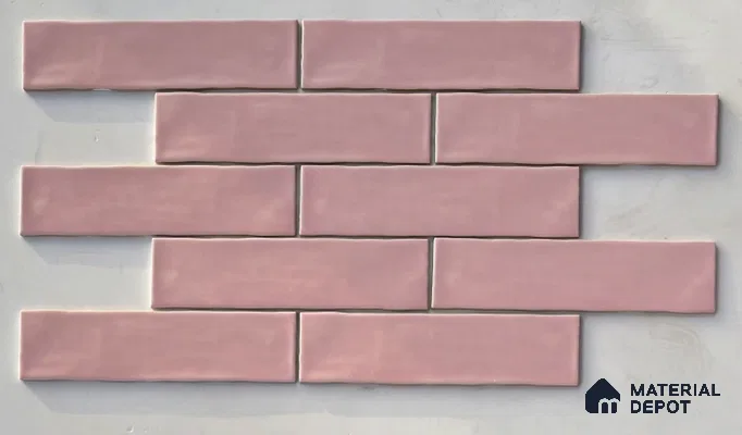 TL 00048 L 3x12 inches Sweet Pink Matte Finish Ceramic Wall Tile - 8 mm
