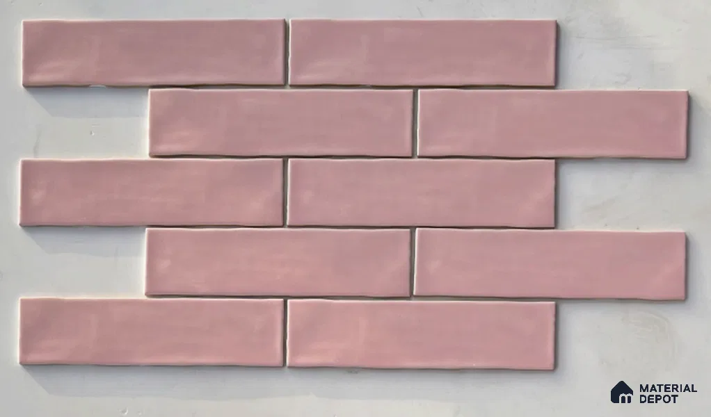 TL 00048 L 3x12 inches Sweet Pink Matte Finish Ceramic Wall Tile - 8 mm