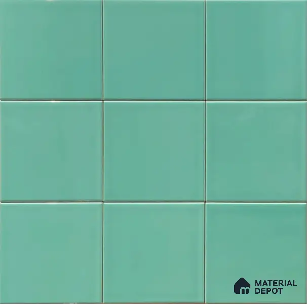 Subway Wall Tile TL 00055 Y 8x8 inch Aqua Green Plain Glossy Finish Ceramic Tile - 6 mm | Please Expect a Slight Variation of Pattern