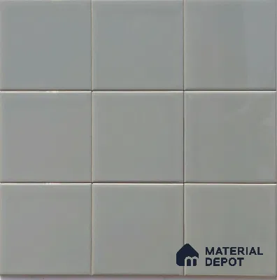 Subway Wall Tile TL 00055 S 8x8 inch Grey Plain Glossy Finish Ceramic Tile - 6 mm | Please Expect a Slight Variation of Pattern
