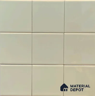 Subway Wall Tile TL 00055 T 8x8 inch Ivory Plain Glossy Finish Ceramic Tile - 6 mm | Please Expect a Slight Variation of Pattern