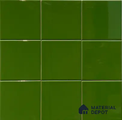 TL 00055 L 4x4 inches Oasis Green Plain Glossy Finish Ceramic Wall Tile - 5.8 mm