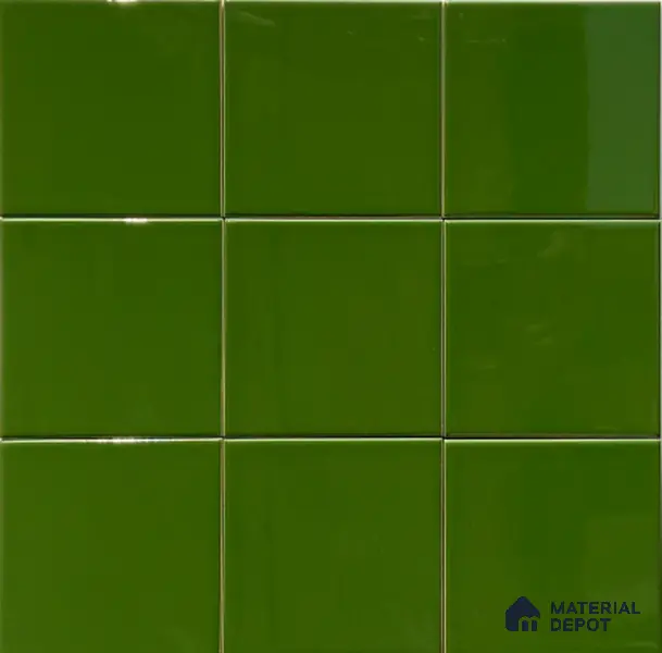 TL 00055 L 4x4 inches Oasis Green Plain Glossy Finish Ceramic Wall Tile - 5.8 mm