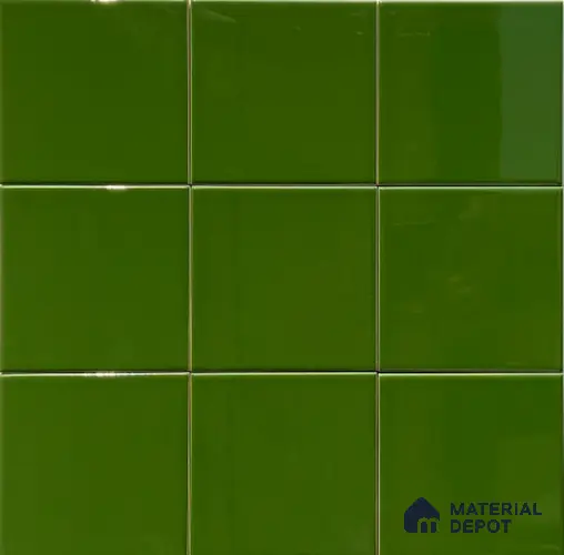 TL 00055 L 4x4 inches Oasis Green Plain Glossy Finish Ceramic Wall Tile - 5.8 mm