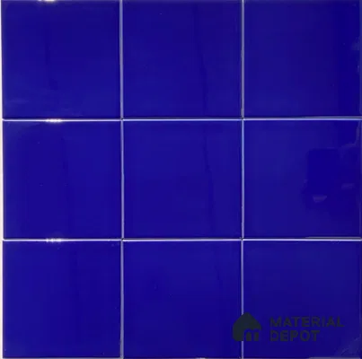 Subway Wall Tile TL 00055 X 8x8 inch P Blue Plain Glossy Finish Ceramic Tile - 6 mm | Please Expect a Slight Variation of Pattern