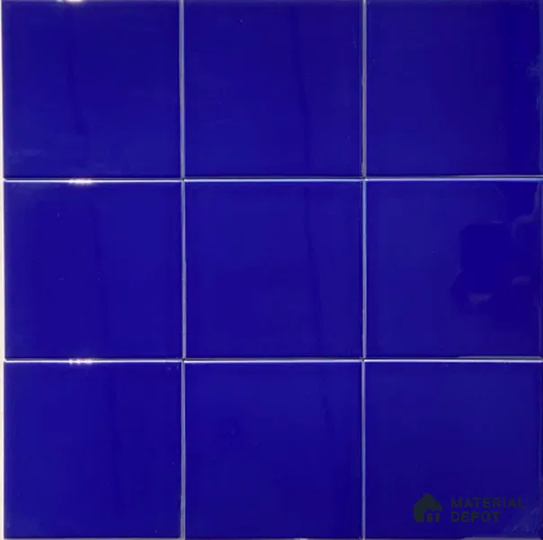 Subway Wall Tile TL 00055 X 8x8 inch P Blue Plain Glossy Finish Ceramic Tile - 6 mm | Please Expect a Slight Variation of Pattern