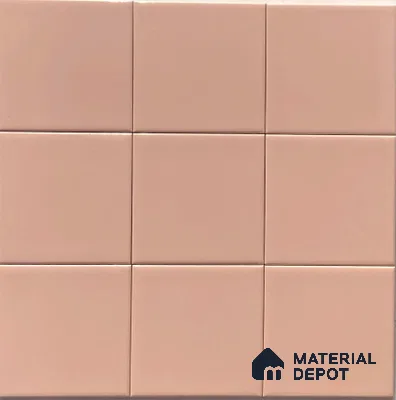 Subway Wall Tile TL 00055 U 8x8 inch Pink Plain Glossy Finish Ceramic Tile - 6 mm | Please Expect a Slight Variation of Pattern (Sample)