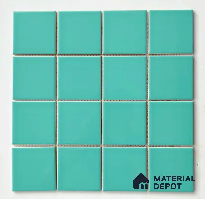 TL 00051 3x3 inches Aqua Green Plain Glossy Finish Ceramic Wall Tile (Sample)