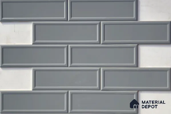 TL 00001 J 12x4 inches Grey Round Ares Glossy Finish Tile (Sample)