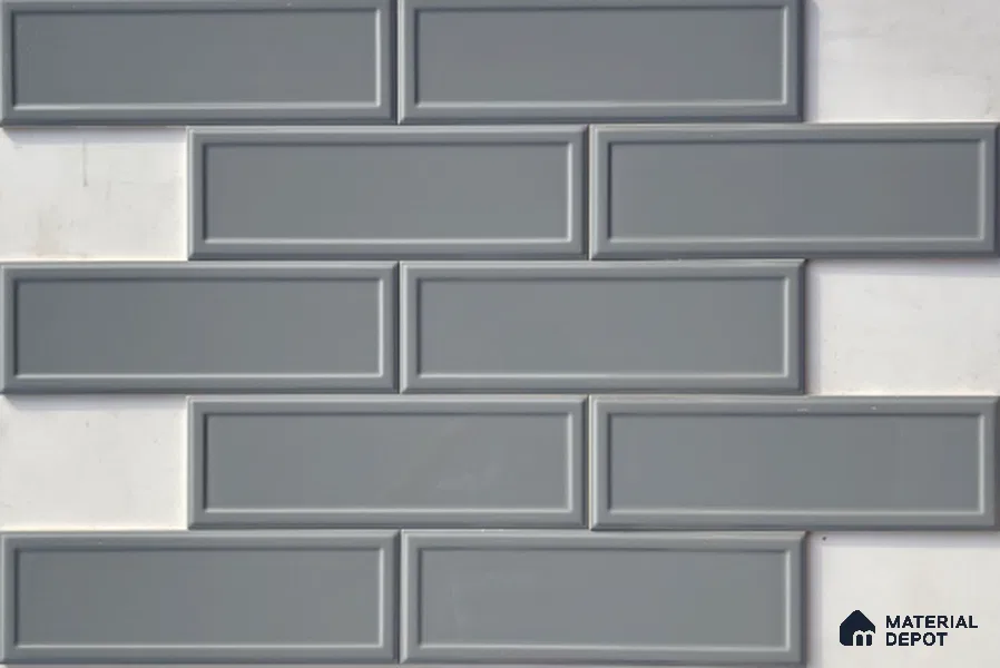 TL 00001 J 12x4 inches Grey Round Ares Glossy Finish Tile (Sample)