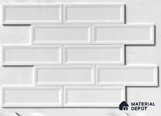 TL 00001 C 12x4 inches White Ares Glossy Finish Tile (Sample)