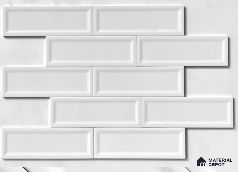 TL 00001 C 12x4 inches White Ares Glossy Finish Tile (Sample)