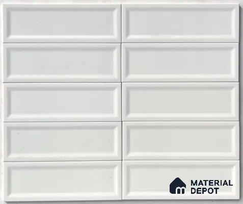 TL 00001 C 12x4 inches White Ares Glossy Finish Tile (Sample)