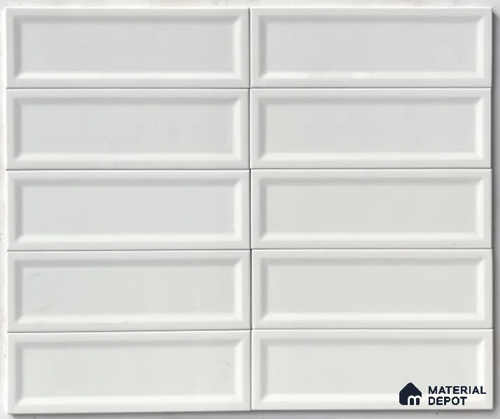 TL 00001 C 12x4 inches White Ares Glossy Finish Tile (Sample)