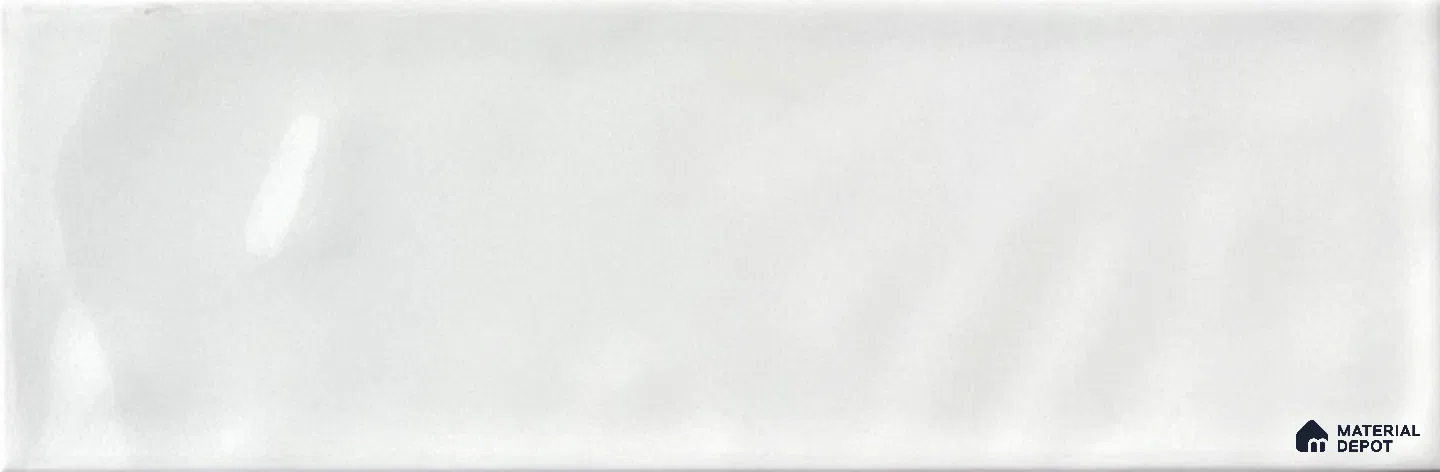 TL 00001 D 12x4 inches White Uneven Glossy Finish Tile (Sample)