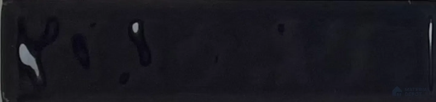 TL 00049 C 3x12 inches Black Uneven Glossy Finish Tile (Sample)