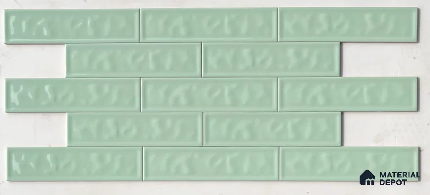 TL 00049 D 3x12 inches Mint Pista Uneven Glossy Finish Tile (Sample)