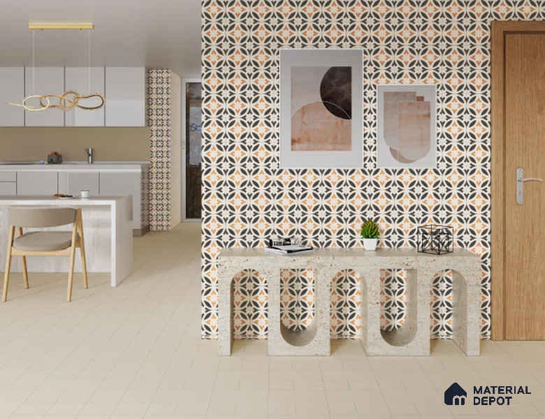 Subway Floor & Wall Tile TL 06041 Atlas Plain 200 x 200 mm Vitrified Matte Finish - 9 mm | Ideal For Bathroom, Kitchen | 2 mm Spacer is Mandatory | Please Expect a Slight Variation of Pattern (Sample)