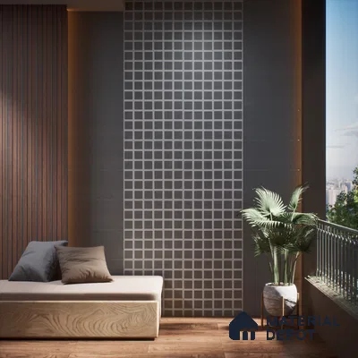 Moroccan Floor & Wall Tile TL 06045 B Doric Grey Decor 200 x 200 mm Vitrified Matte Finish - 9 mm | Ideal For Living Room, Bathroom, Kitchen | 2 mm Spacer is Mandatory | Please Expect a Slight Variation of Pattern (Sample)
